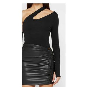 Maniere De Voir Bodysuit Black Asymmetrical